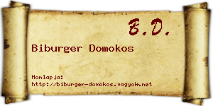 Biburger Domokos névjegykártya
